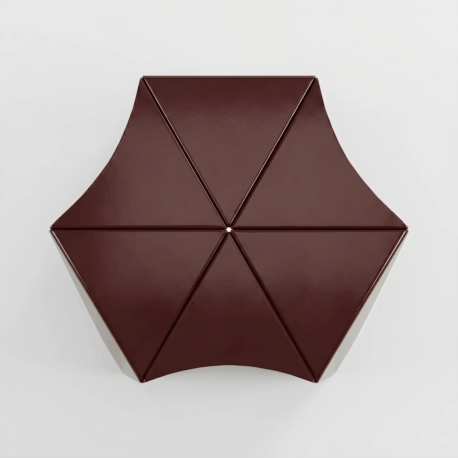 Ferrani Mono Fold folded steel side table mahogany brown lacquer finish