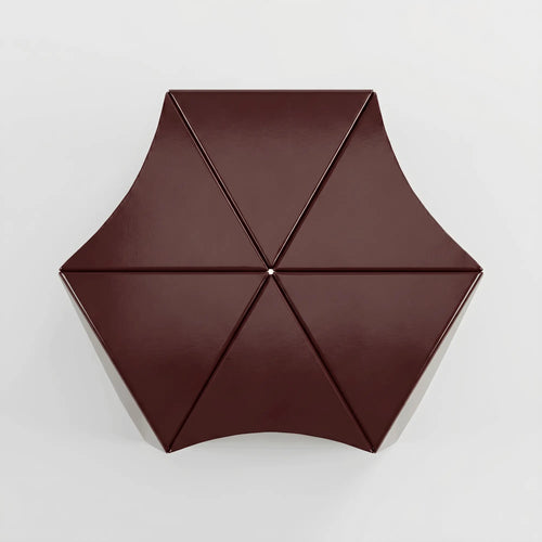 Ferrani Mono Fold folded steel side table mahogany brown lacquer finish